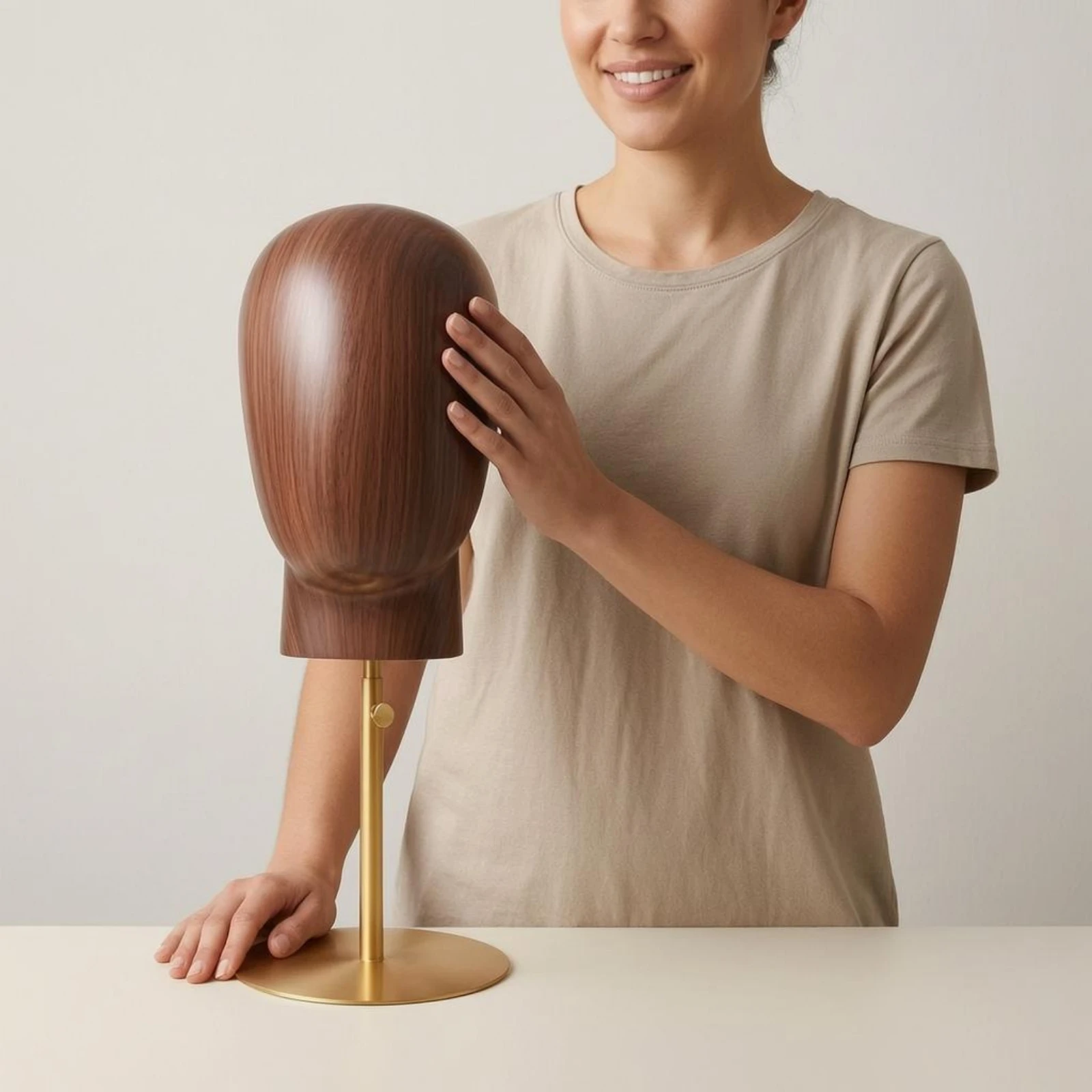 

Hat Display Stand Round Base Mannequin Head Stand Adjustable Head Display Detachable Lightweight
