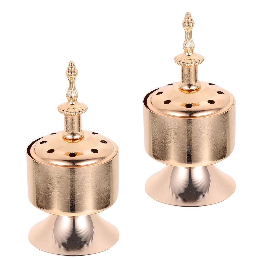 

2Pcs Iron Craft Incense Burner Home Censer Holder Hollow Design Aroma Burner Decorative Censer for Relaxing Atmosphere