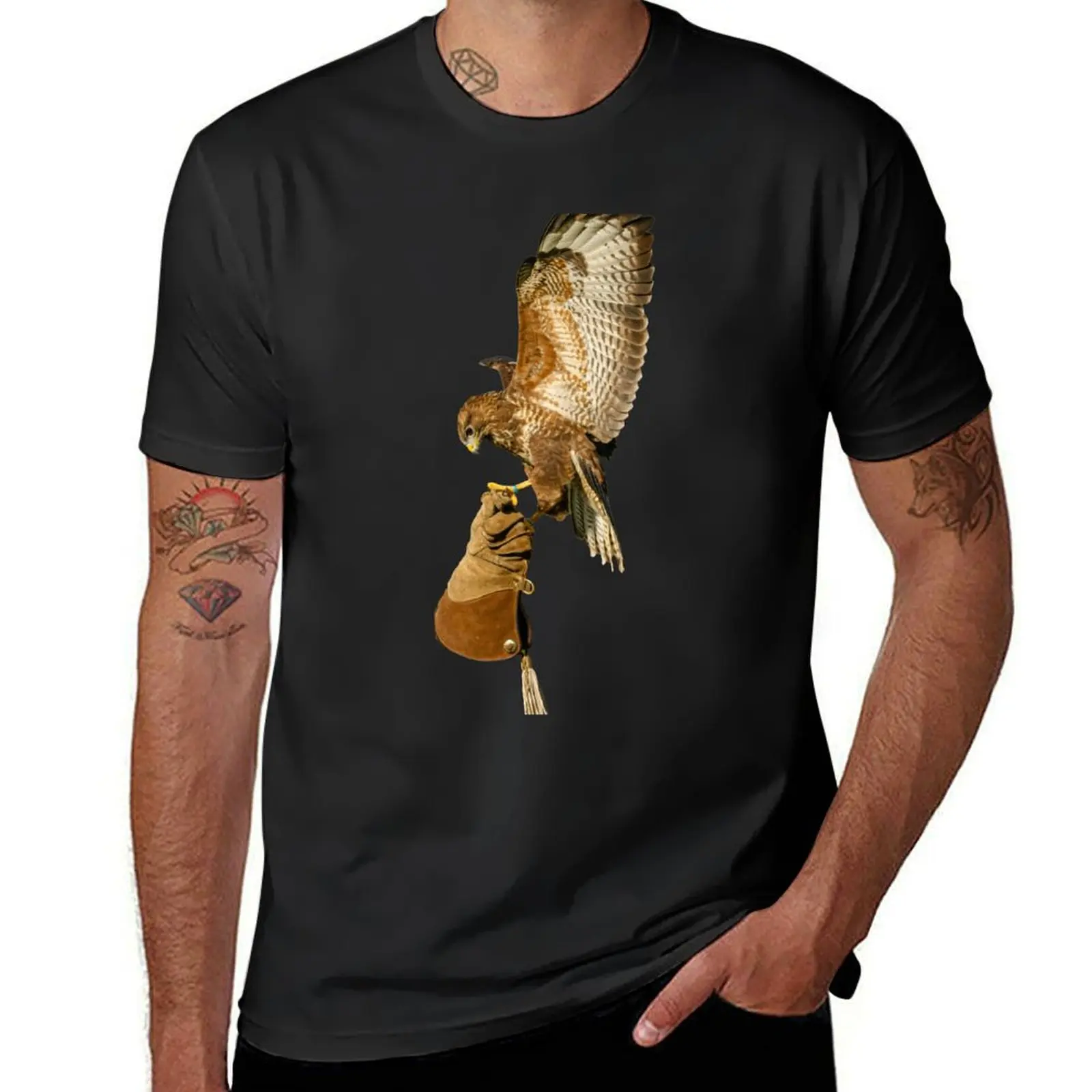 Buzzard coming to the glove T-Shirt quick-drying boys animal print tees men clothing