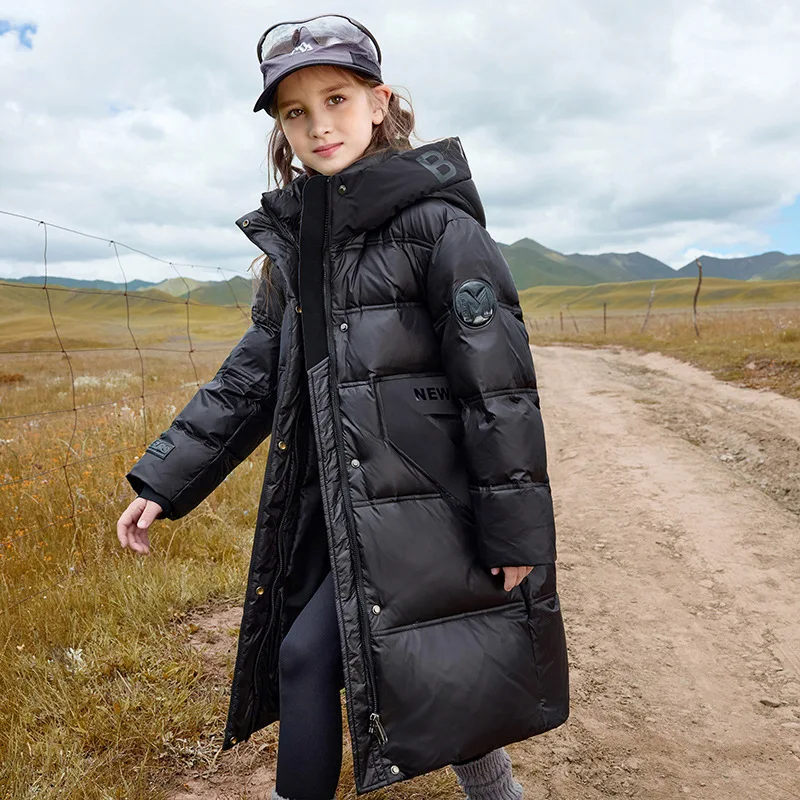 OLEKID Winter Down Jacket for Girls 80% White Duck Down