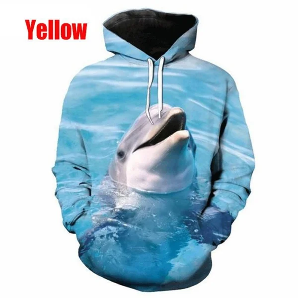 2023 Love Dolphin Family Pullover Men's Casual Hoodie Ocean Elf Hoodie SOSHIRL 3D Dolphin Hoody Cute Men's Sweatshirt