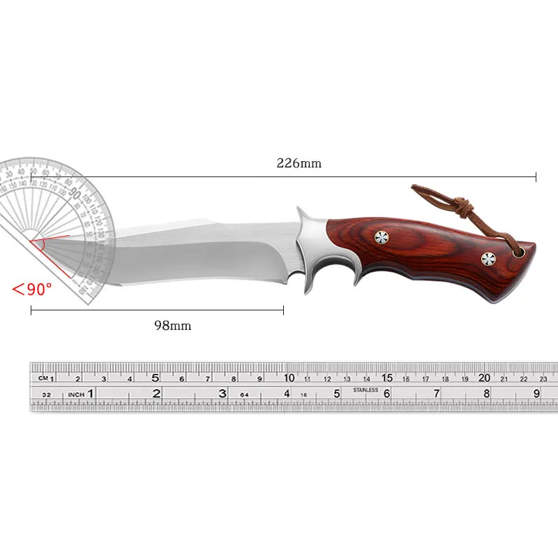 Lion King Outdoor Straight Knife Camping Survival Knife Defense Knife Mini Pocket Knife Wilderness Survival Knife m390