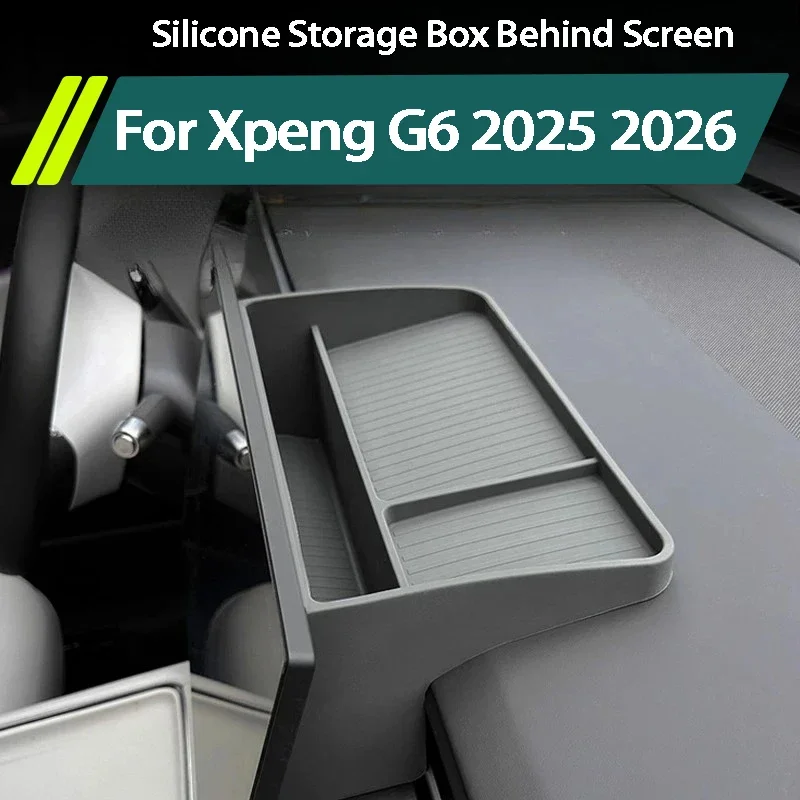 For Xpeng G6 Xiaopeng G6 2025 2026 Rear Screen Storage Box Silicone Mat Interior Accessories