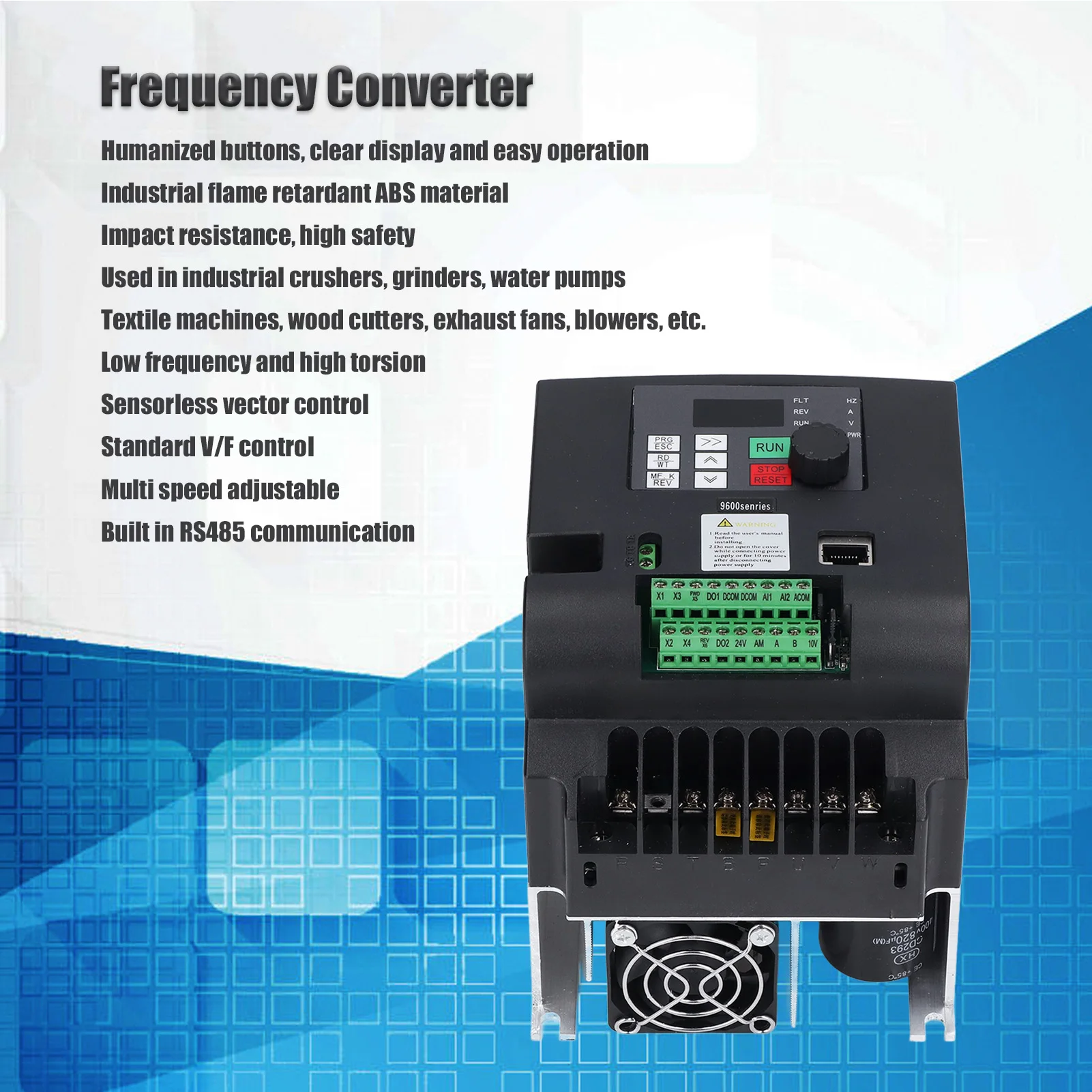 Frequency Inverter Frequency Drive Inverter ABS Motor Frequency Converter Single Phase 220V to 3 Phase 380V 5.5kw 5.5kw Inverter