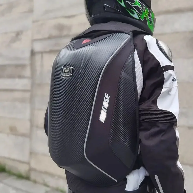 MX Motocross zaino in fibra di carbonio impermeabile Moto Hard shell zaini Moto Racing bags borsa per Computer da viaggio 48L con LOGO