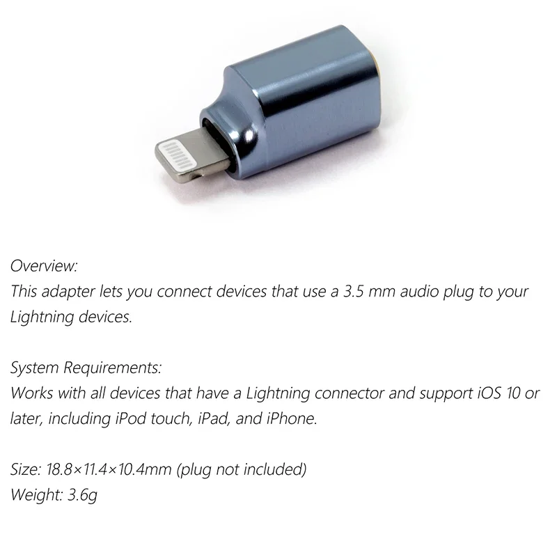 DD ddHiFi TC35i TC35B Pencahayaan TYPE-C ke Kabel Audio Adaptor 3.5mm untuk Ponsel iOS Android