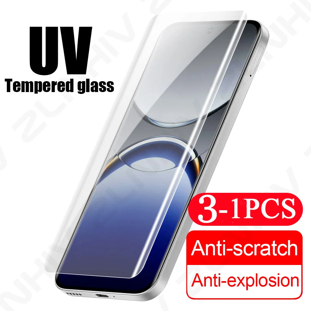 3/2/1 Pcs Full Cover Screen Protector Protective Film for OPPO Find X8 X7 UV Tempered Glass Smartphone X6 X5 Reno 13 12 11 Pro