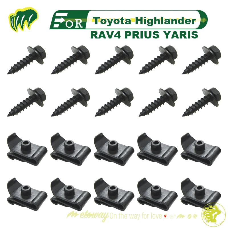 

20pcs Buckles And Screws For Toyota Highlander RAV4 PRIUS YARIS Fender Inner Lining Buckle Bumper Fixing Screws Fastener Buckle