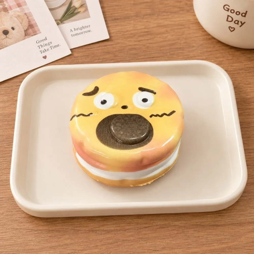 New Jumbo Expression Squeeze Fidget Toy PU Funny Cookie Series Squeeze Toys Macarons Stress Relief Toy Children Gifts