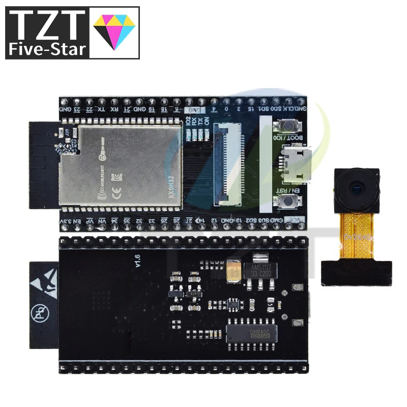 2022 Newest ESP32 CAM Camera Module ESP32-WROVER Board with Camera Wi-Fi Bluetooth Module for Arduino IDE C Python Code OV2640