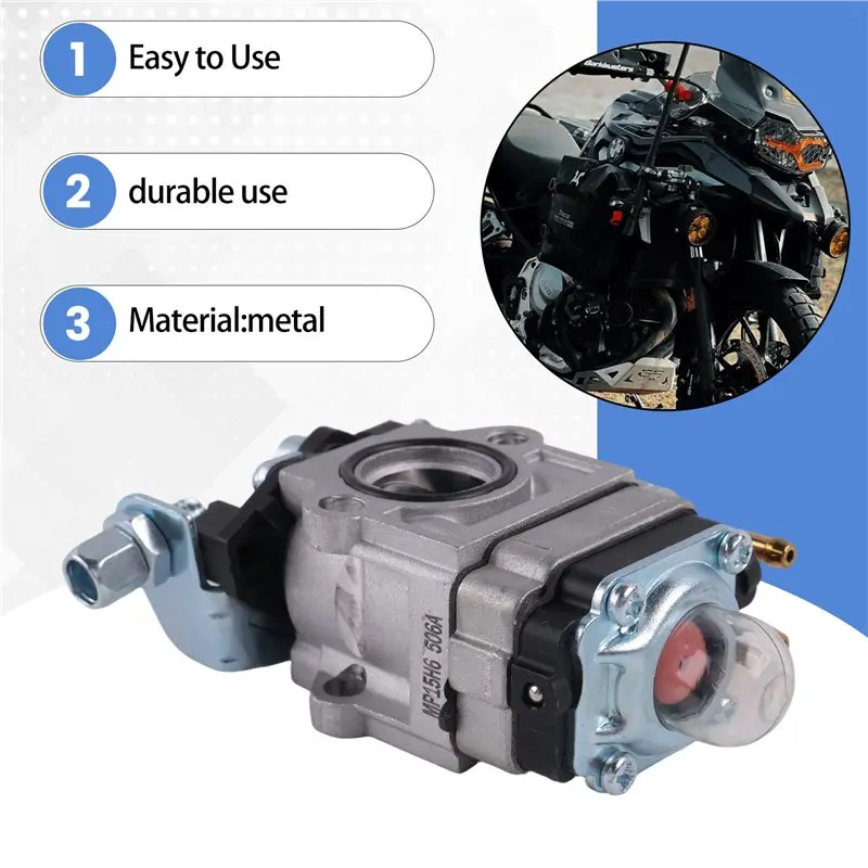 Motorcycle Carb Carburetor 15Mm 2 Stroke Carburettor For 43Cc 47Cc 49Cc 50Cc 52Cc Scooter ATV Dirt Bike Lawn Mower-AU62