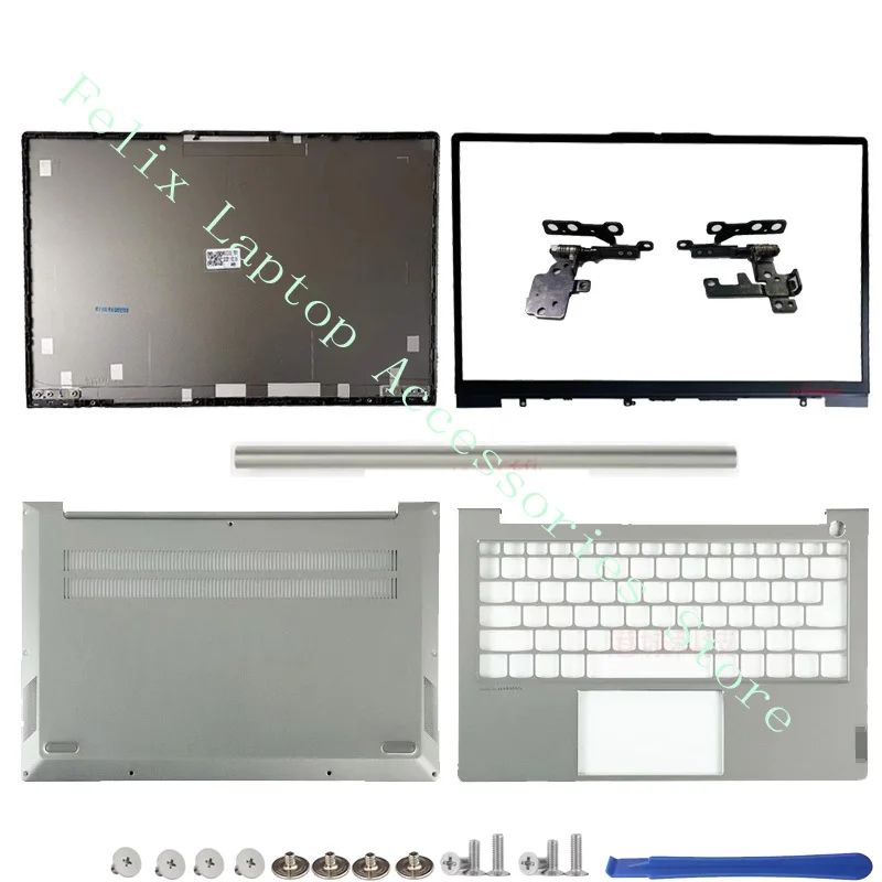 For the new Lenovo ThinkBook 13S G2 ITL ARE LCD Back Cover Silver Palm Cushion Bottom Cover Base Silver Grey