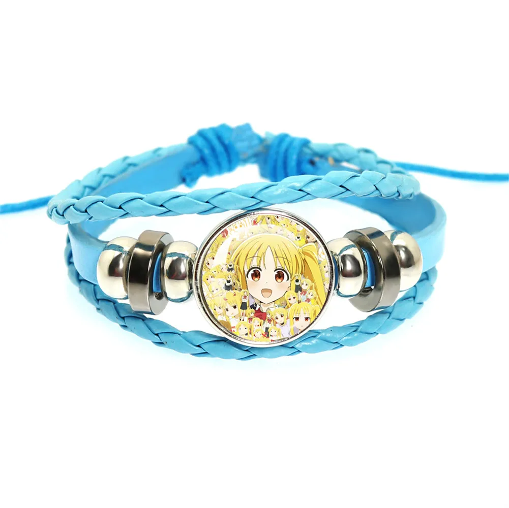 BOCCHI THE ROCK Cosplay Anime Blue Bangle Gotoh Hitori Yamada Ryo Glass Cabochon Anime Character Leather Bracelet Gift Jewelry