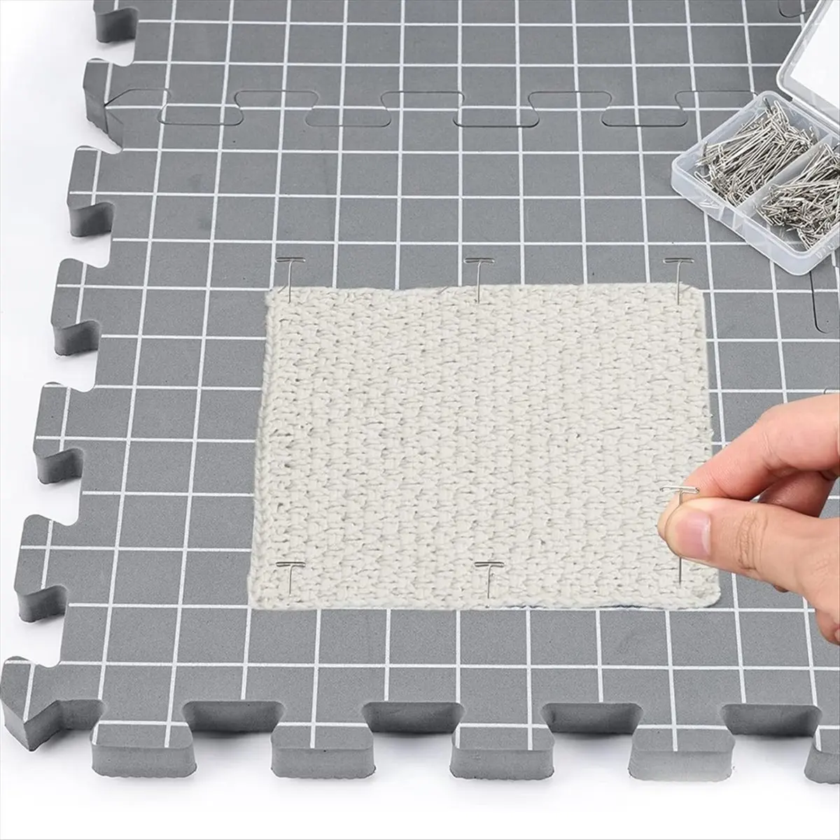 ABPP Blocking Mats for Knitting & Crochet Project, Blocking Boards with Grids for Needlepoint or Crochet,Knitting Mats Grey