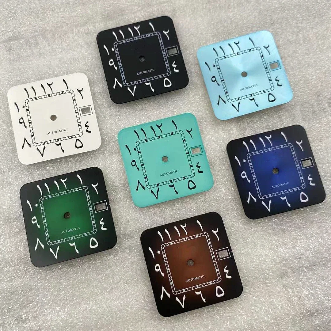 26.9mm Catr Date Dial S Custom DIY Square Dial Roma/Arabic Numeral Dial Square Watch Fit NH35 NH36 Movement Watch Accessories