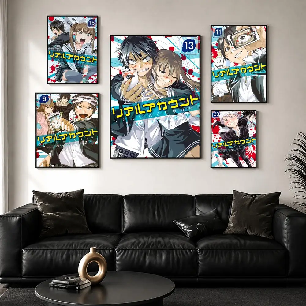 Japanese Manga R-Real A-Account Poster Wall Art Print Sticker for Bedroom Living Room Dorm Office Modern Home Decor