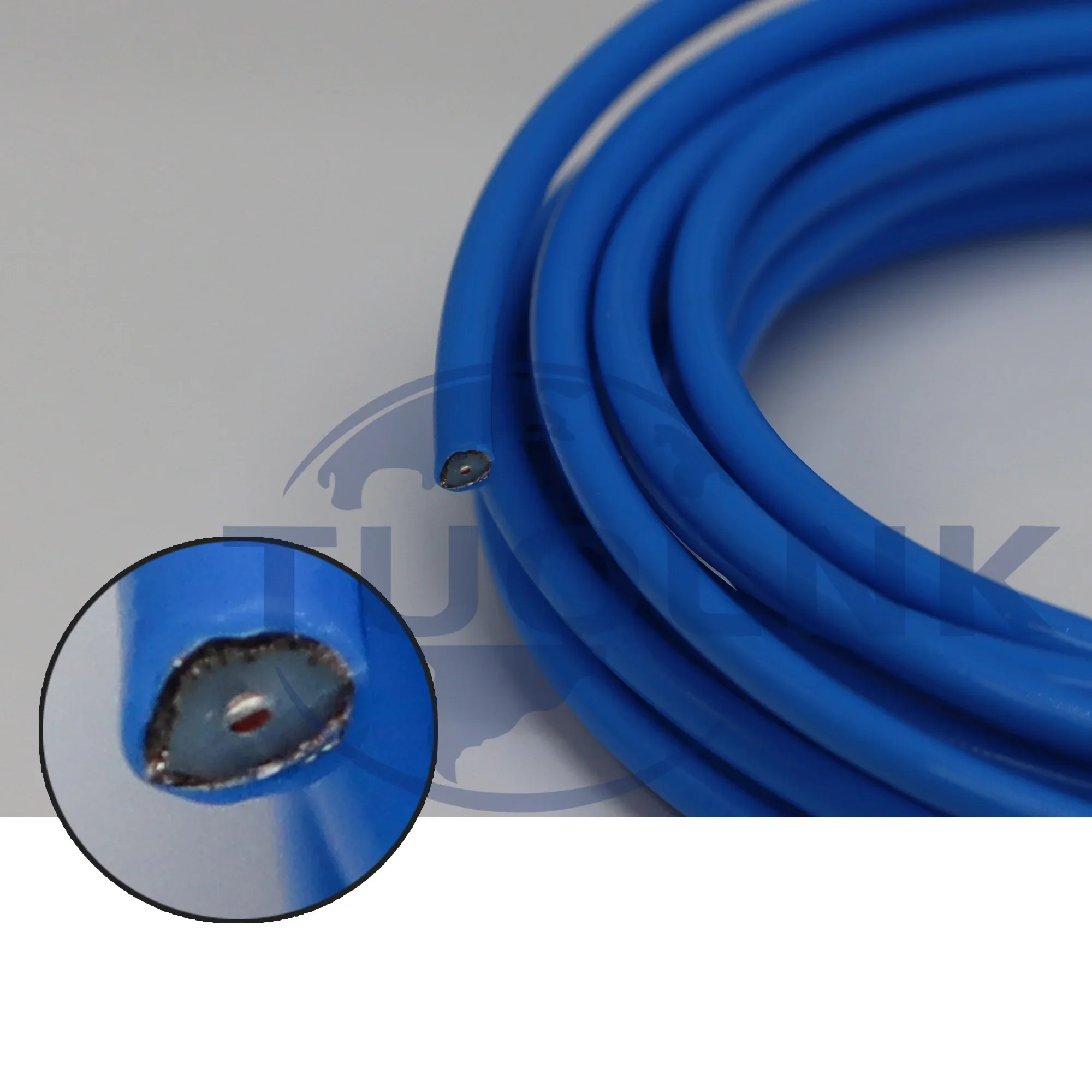 Cable coaxial RG402 Cable coaxial semiflexible de 50 ohmios con tubo de cobre estañado Chaqueta FEP azul 0.141 Cable flexible semirrígido