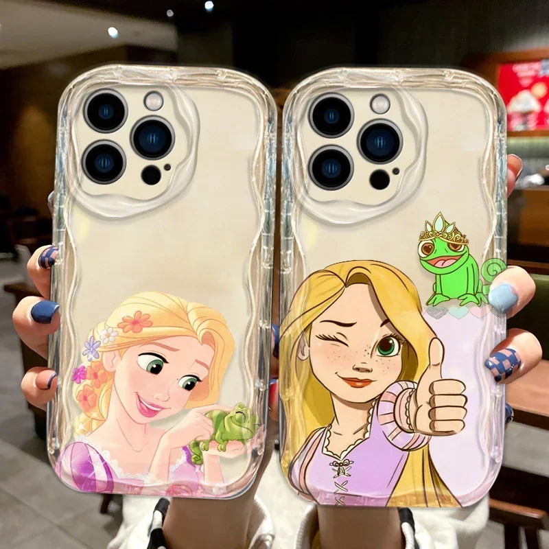 Disney Rapunzel Cover For iPhone 15 14 13 12 11 Pro X XR XS Max Plus 8 7 Plus SE Wave Oil Phone Case