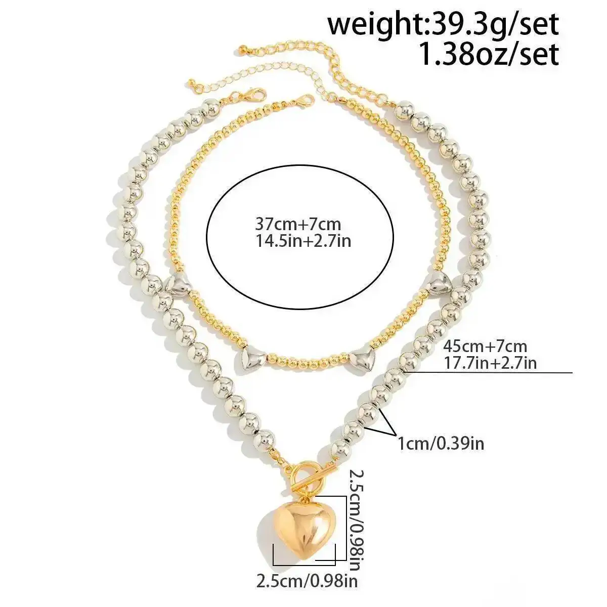 KunJoe 2 قطعة/المجموعة الشرير الحب القلب قلادة قلادة للنساء ريترو تكويم الاكريليك سلسلة من الخرز المختنق قلادة مجوهرات الحفلات 2026 #5