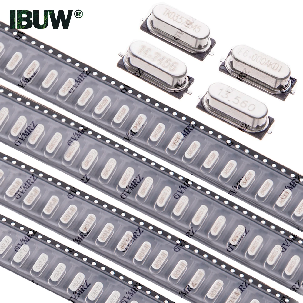 10pcs HC-49SMD SMD 2-Pin Passive Crystal Oscillator - High Precision Quartz Resonator 25MHZ 24MHZ 8MHZ 16MHZ