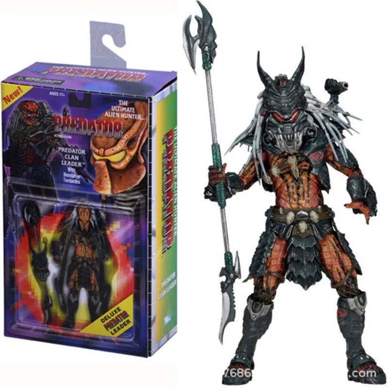 NECA Elder Predator Clan Leader Warrior Action Figure Chief Alien Collectable Model Toys Room Ornament Horror Doll