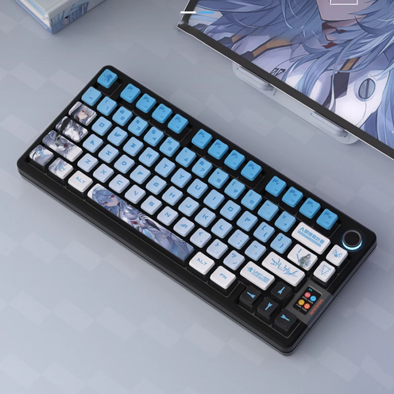 EVA AYANAMI Cartoon Anime Keycap PBT DYE SUB Pudding Keycaps OEM Profile Backlit Translucent Keycap For Rainy75 Sugar65 Hi75 Hi8