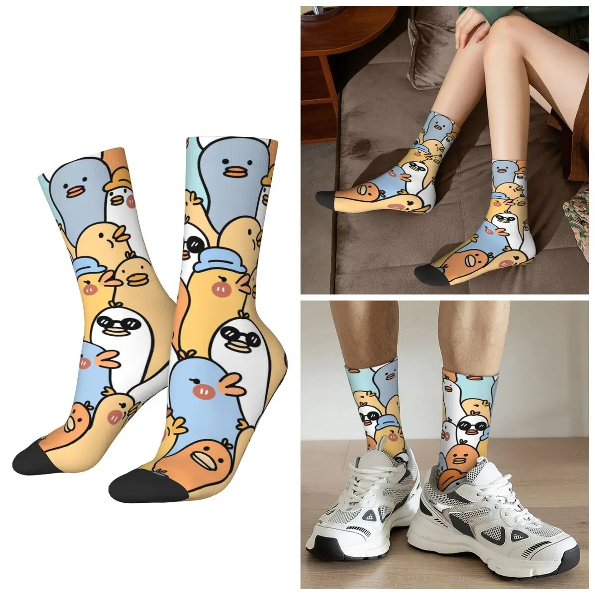 

All Seasons Cartoon Duck Cute Socks Harajuku Crew Socks Casual Stockings for Men Women Gifts