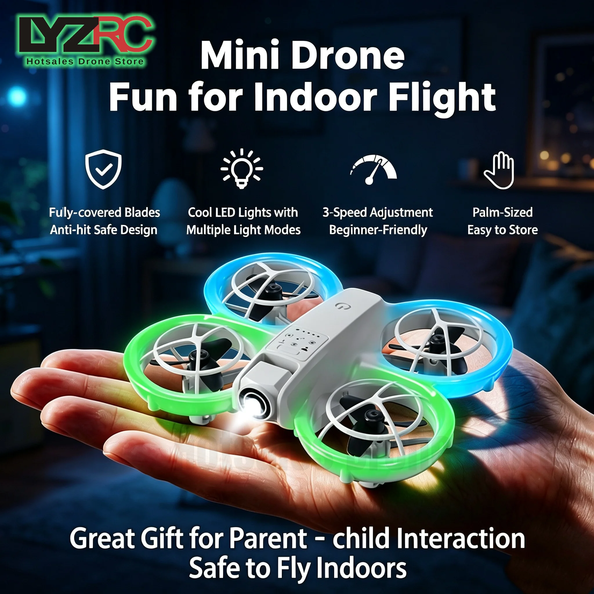 New Mini Drone RGB Lights 2.4G RC Aircraft 4K HD Camera Headless Mode 360 Flips One Key Return Remote Control Toy for Kids And