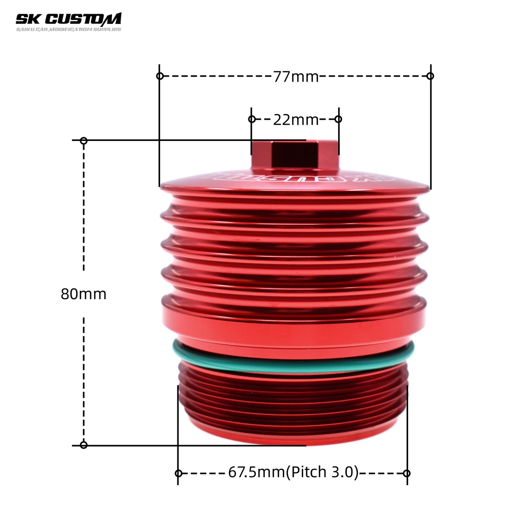 SK CUSTOM For Mini F54 F55 F56 F57 F60 B36 B37 B38 B46 B47 B48Engine Oil Filter Cap Forged Aluminum Alloy Filter Element Housing