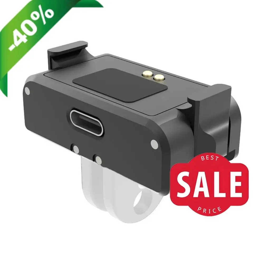 محول مغناطيسي معدني لملحق كاميرا DJI Osmo Nano Action مع منفذ شحن USB-C، حامل سريع التحرير مع مخالب قابلة للطي #1