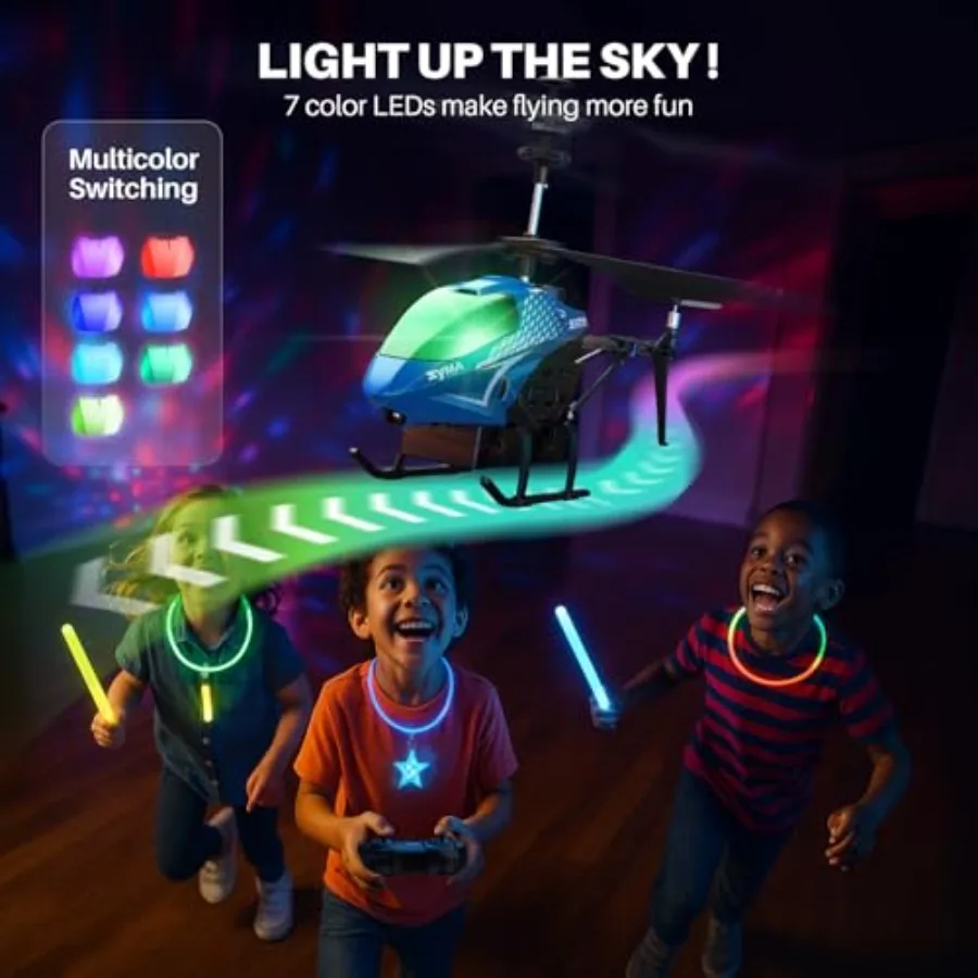 Remote Control Helicopter for indoor/outdoor use, ABS plastic body, black and red, 40-min flight time with dual batteries, auto
