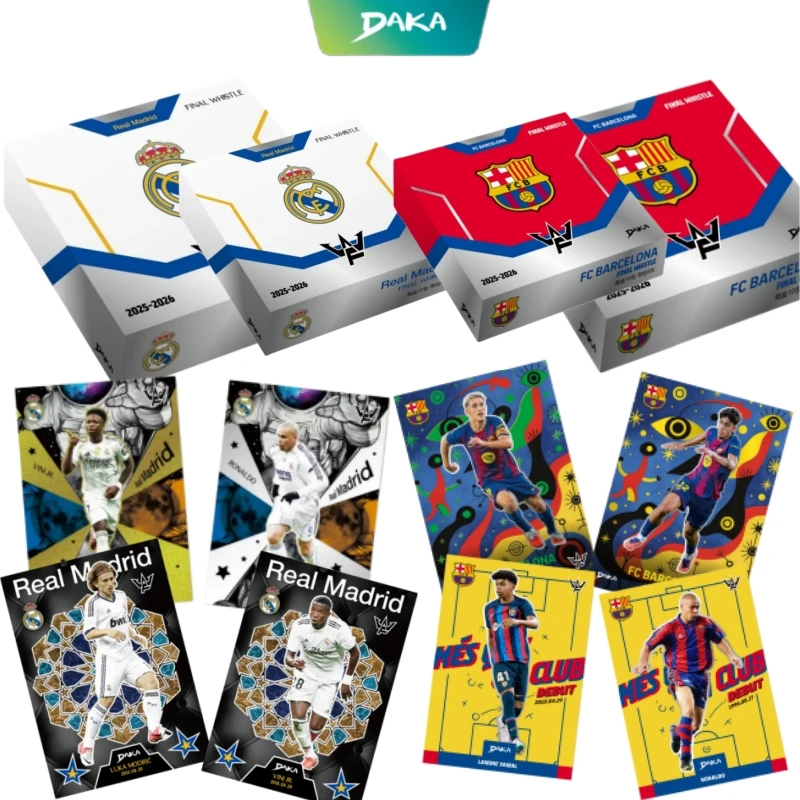 2025-2026-daka-fc-barcelona-real-madrid-serie-fischietto-finale-maglia-firmata-dai-giocatori-messi-yamal-mbappe-carta-da-collezione-regalo