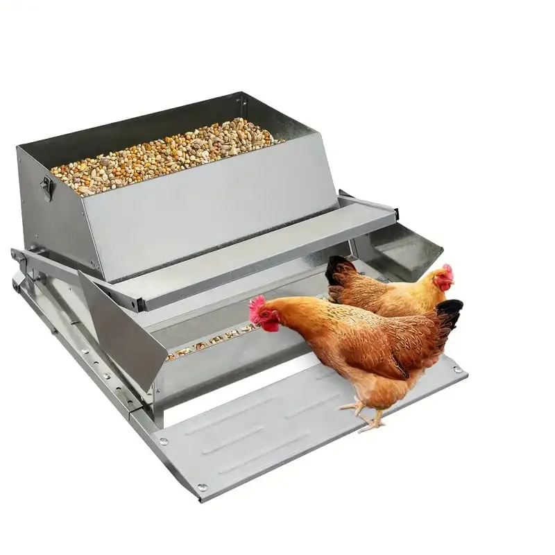 Automatic Chicken Feeder Galvanized Chicken Feeders Treadle Operated S Proof Poultry Feeder Poultry Food Dispenser
