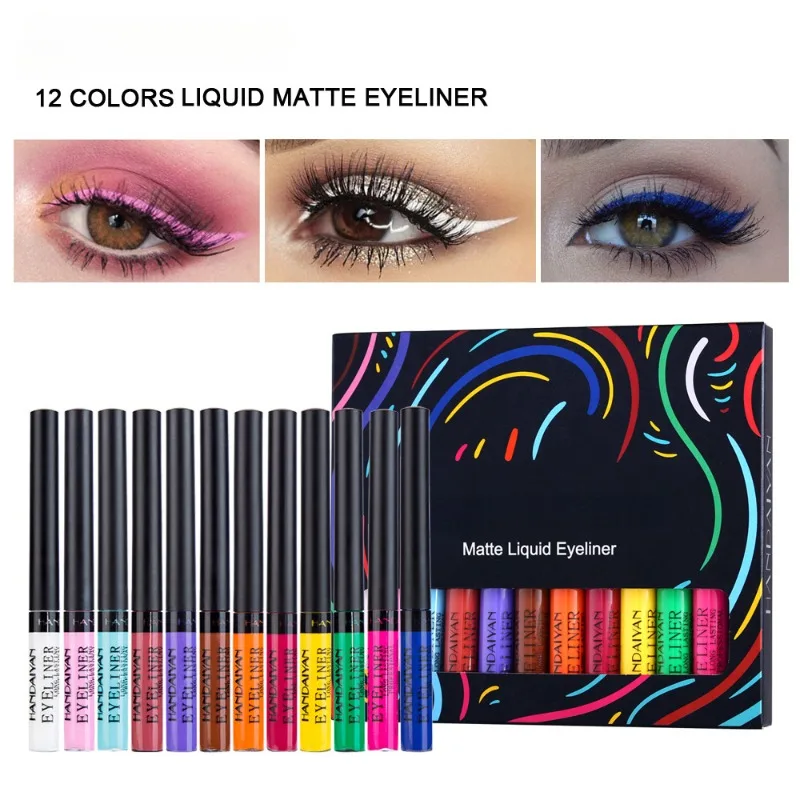 

EOEKKY UV Light Neon Eyeliner Pen Eyes Makeup Red Waterproof Liquid Color Eye Liner Pencil Make Up Cosmetics Yellow Matte Pen