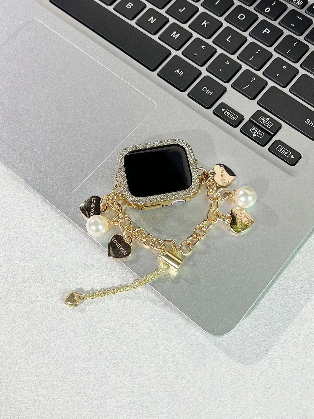 

Advanced Bling Stainless steel bracelet link For Apple Watch band Series 8/7/6/10/9 40mm 41mm 38mm 42mm 44mm 45mm 46mm Strap