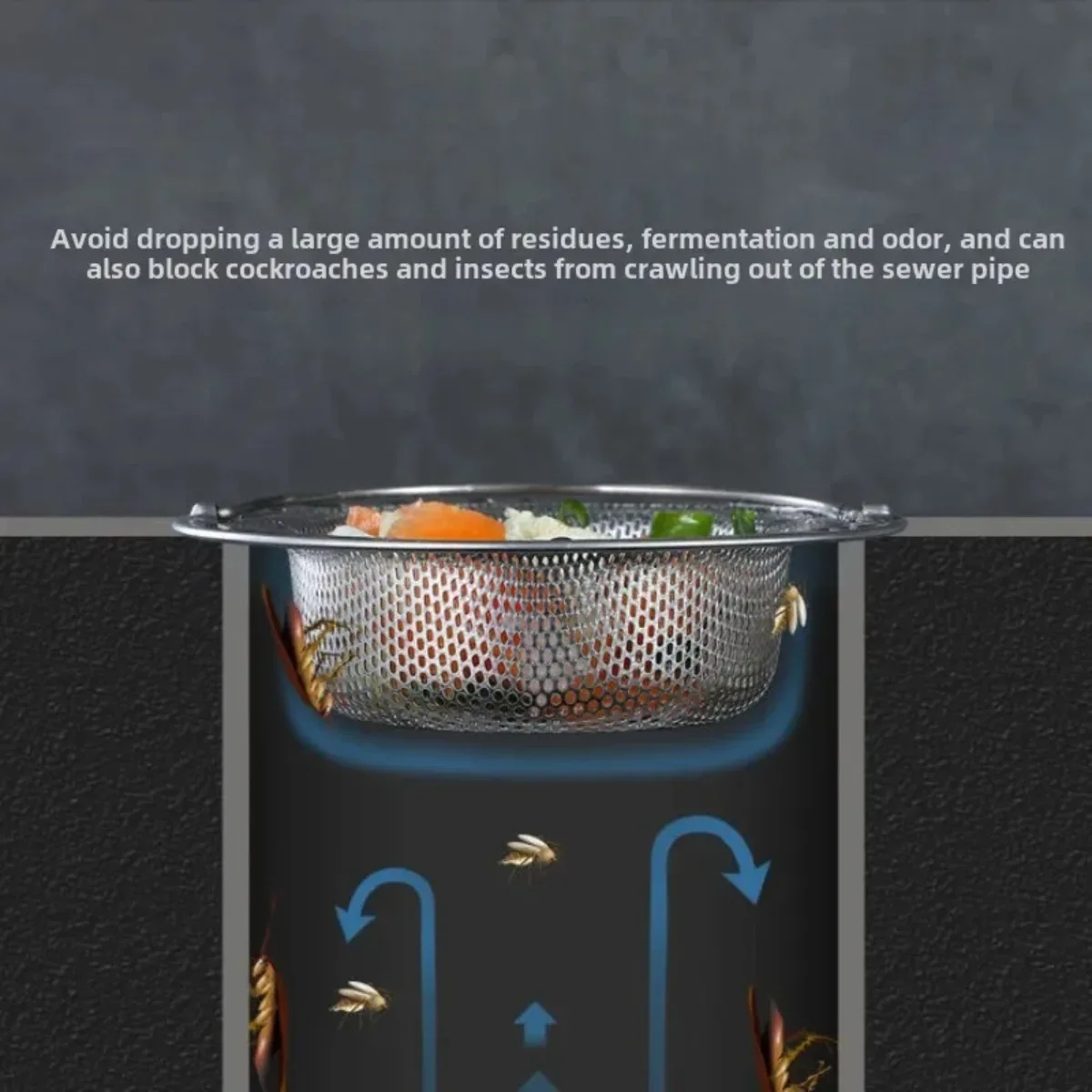 Kitchen Sink Drain Stainless Steel Sink Filter with Handle Anti Clogging Thickened for Kitchen Drainage Screen Sink Accessories