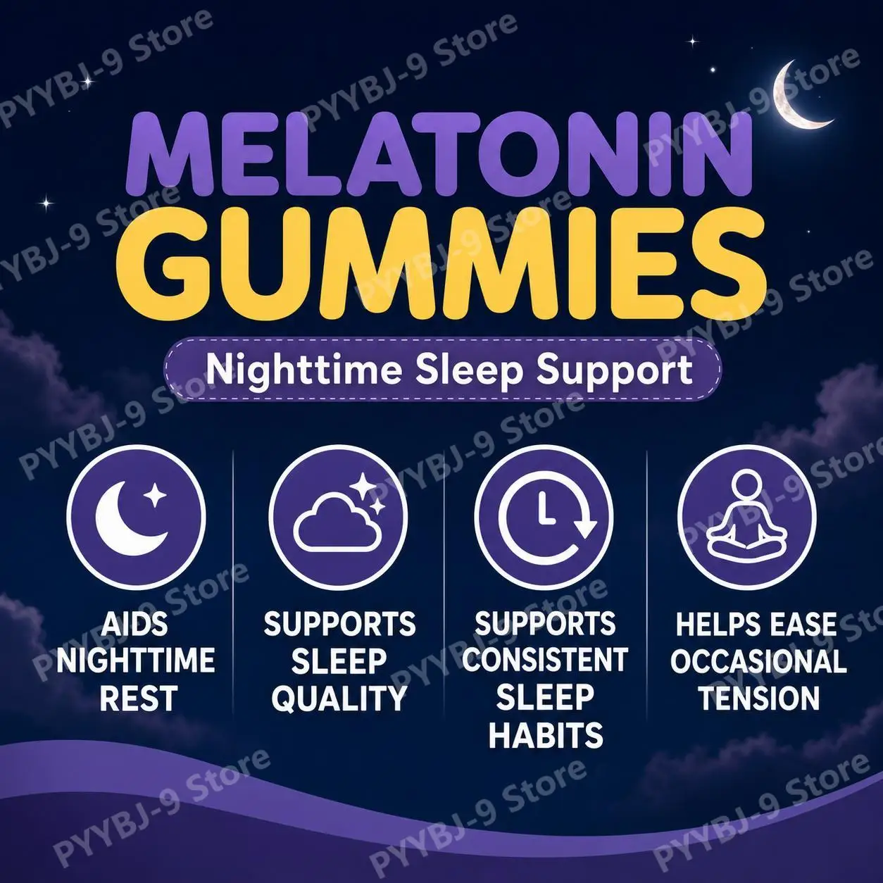 Docteat 5mg Melatonin Gummies for Restful Sleep Aid, Non‑Habit Forming & Relaxation Support, Drug Free Berry Flavor 60 Count