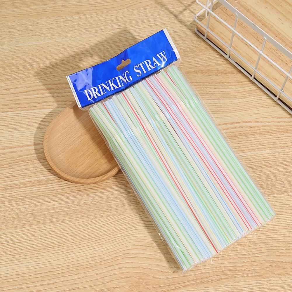 100-1000pcs Multicolor Kunststof Straws for Wedding Party Supplies Beverage Kitchen Cocktail Drinking Straws pajitas plastique