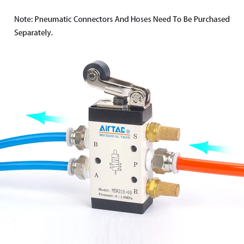 Magnetventil AirTac Mechanical Valve Switch M5R110/M5R210 Pneumatic 5/2 Way Control Valves M5R Sereis Roller Type Pneumatik — Detail 2