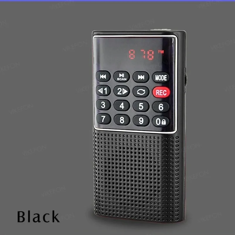 VIKEFON Tragbares Mini-FM-Radio, kabelloser Lautsprecher, MP3-Musik-Player mit Aufnahmefunktion, unterstützt Freisprechfunktion, TF-Karte, USB-Kopfhörerwiedergabe – Detail 27