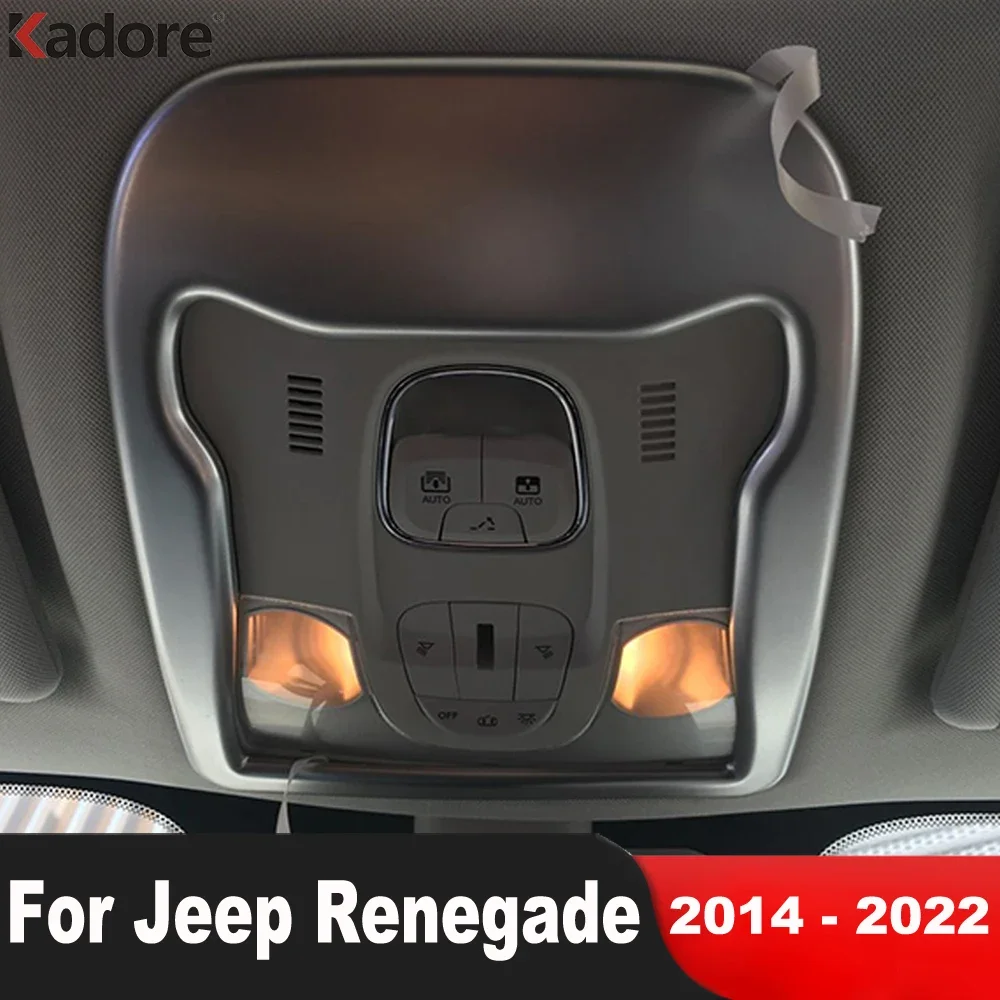 

Для Jeep Renegade 2014-2018 2019 2020 2021 2022, матовая передняя лампа для чтения на крыше автомобиля, лампа для чтения, накладка на панель, аксессуары для интерьера