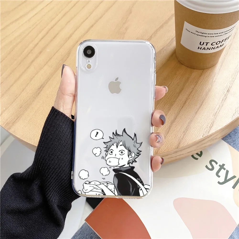 Japan Anime Oya Oya Oya Haikyuu Phone Case For Iphone 15 11 13 14 Pro Max 7 8 Plus X Xr Xs Max Se2020 12mini Transparent Cover