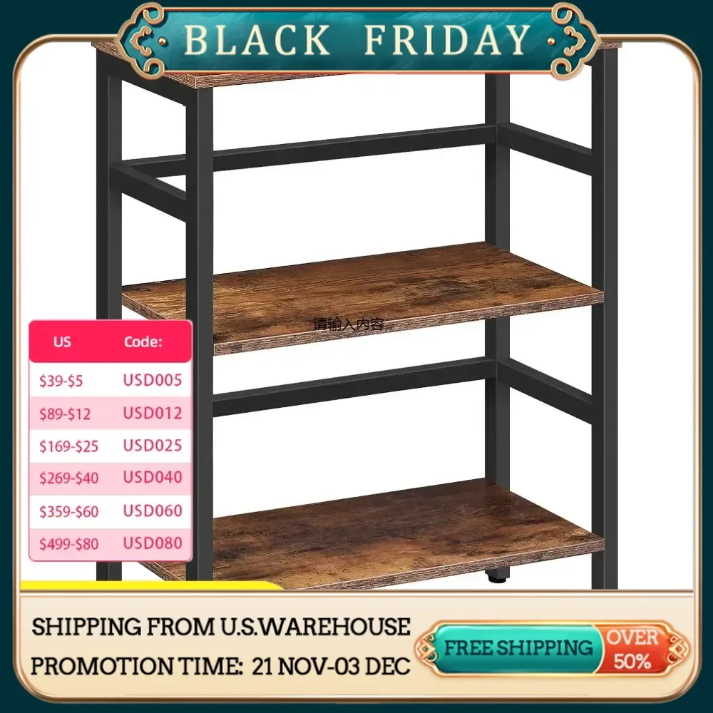 3-tier bookshelves, industrial bookshelves, record storage shelves with side fences, wooden storage shelves with metal frames