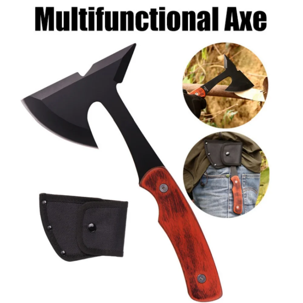 Survival Hunting Tomahawk Axe Multifunctional Axe Hatchet Camping Hand Fire Stainless Steel Axe Bone Knife Outdoor Survival Tool