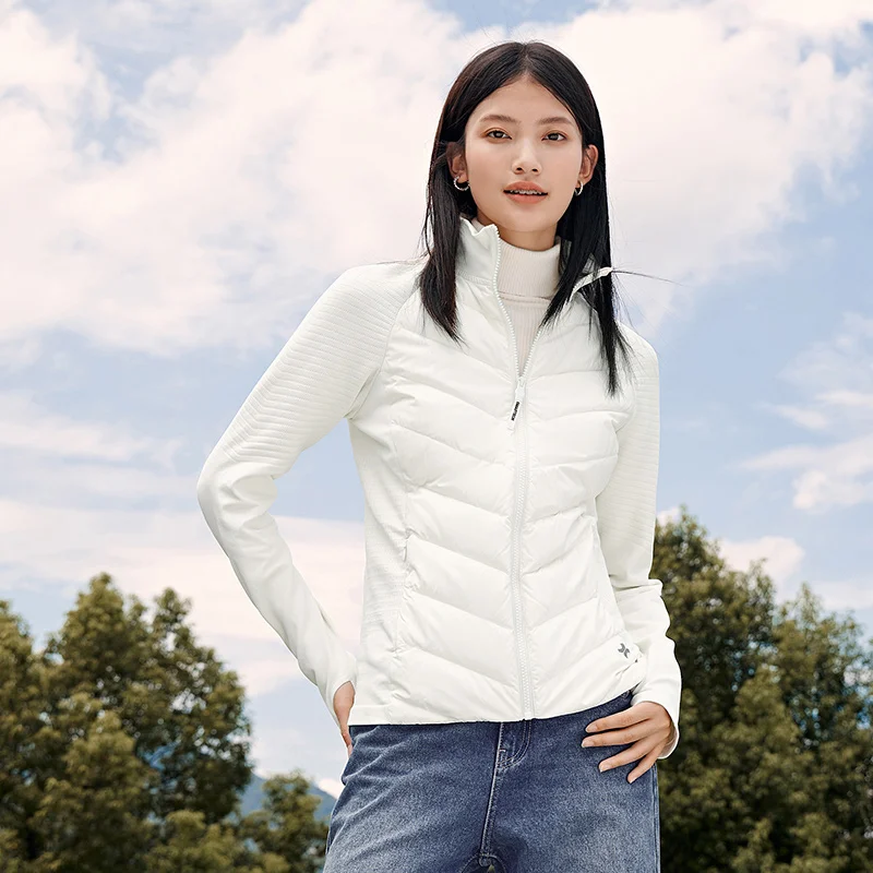 Semir Jacket Women White Patchwork Slimming 2023 Winter New Sporty Style Slim Down Jacket