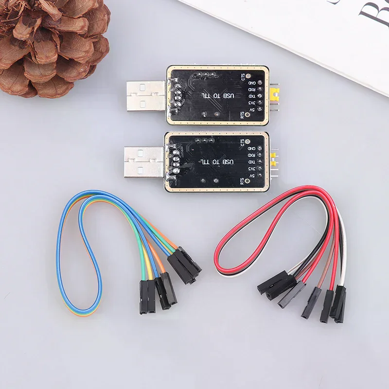 Modul Port Serial CH340G Konverter USB Ke TTL Modul UART CH340 3.3V 5V Sembilan Brush Plate Untuk Kit DIY Arduino