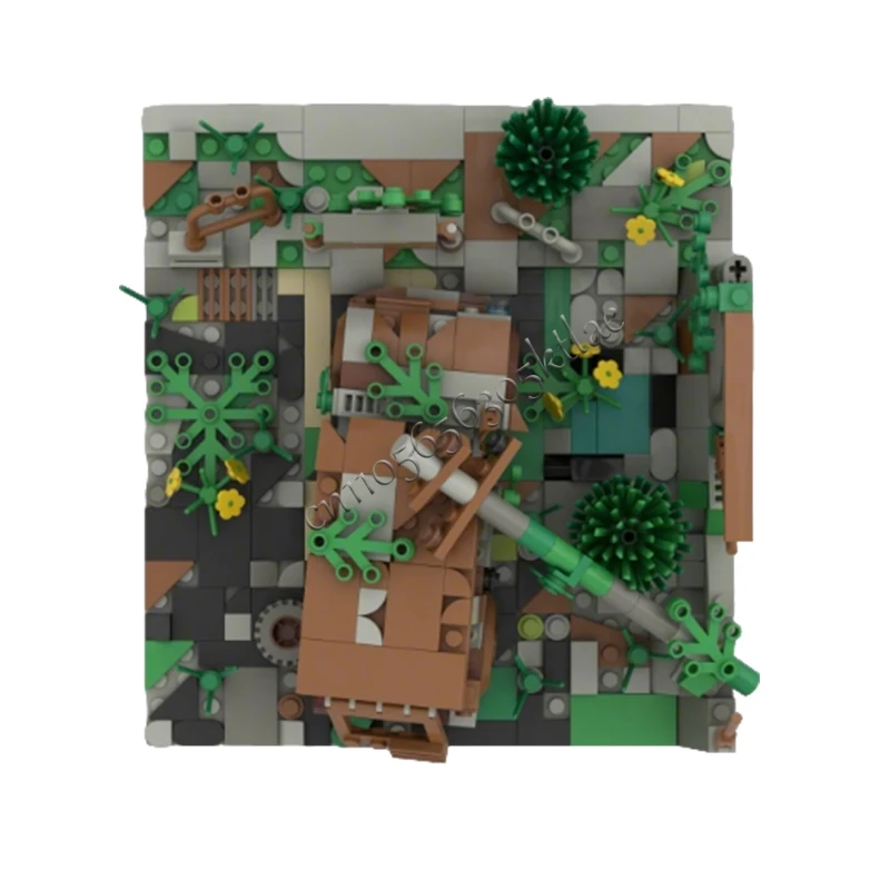 920 ELEMENTÓW Ulica z domami, postapokaliptyczny parking, scena postapokaliptyczna, MOC, możliwość personalizacji, modułowe budowanie, zabawka do samodzielnego montażu, prezent