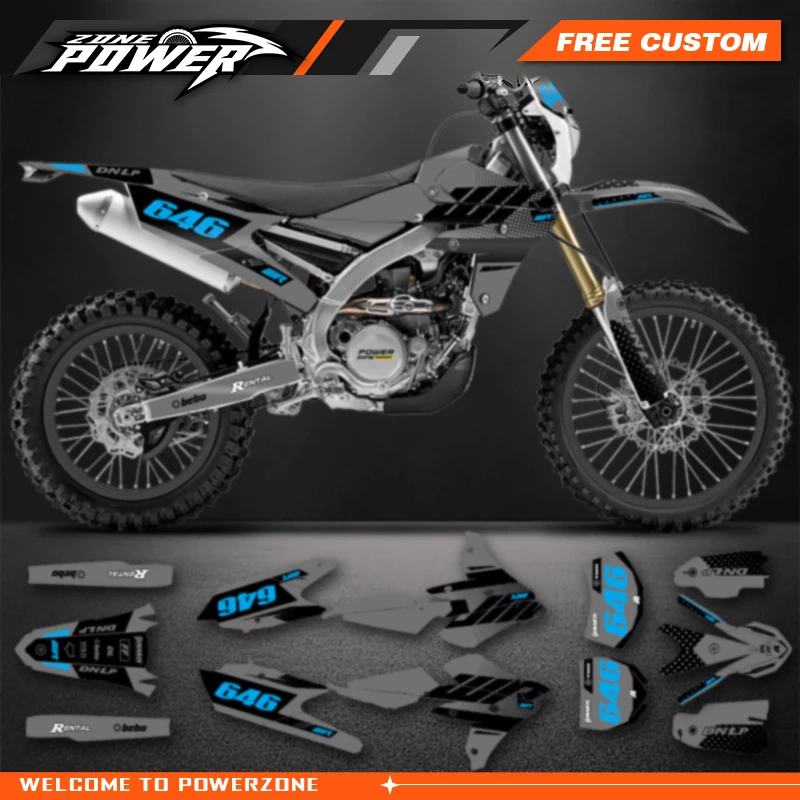 Powerzone For Yamaha WRF450 2016 2017 2018 YZF450X 2015 2016 2017 2018 Custom Backgrounds Graphics Decals Sticker Kits 20