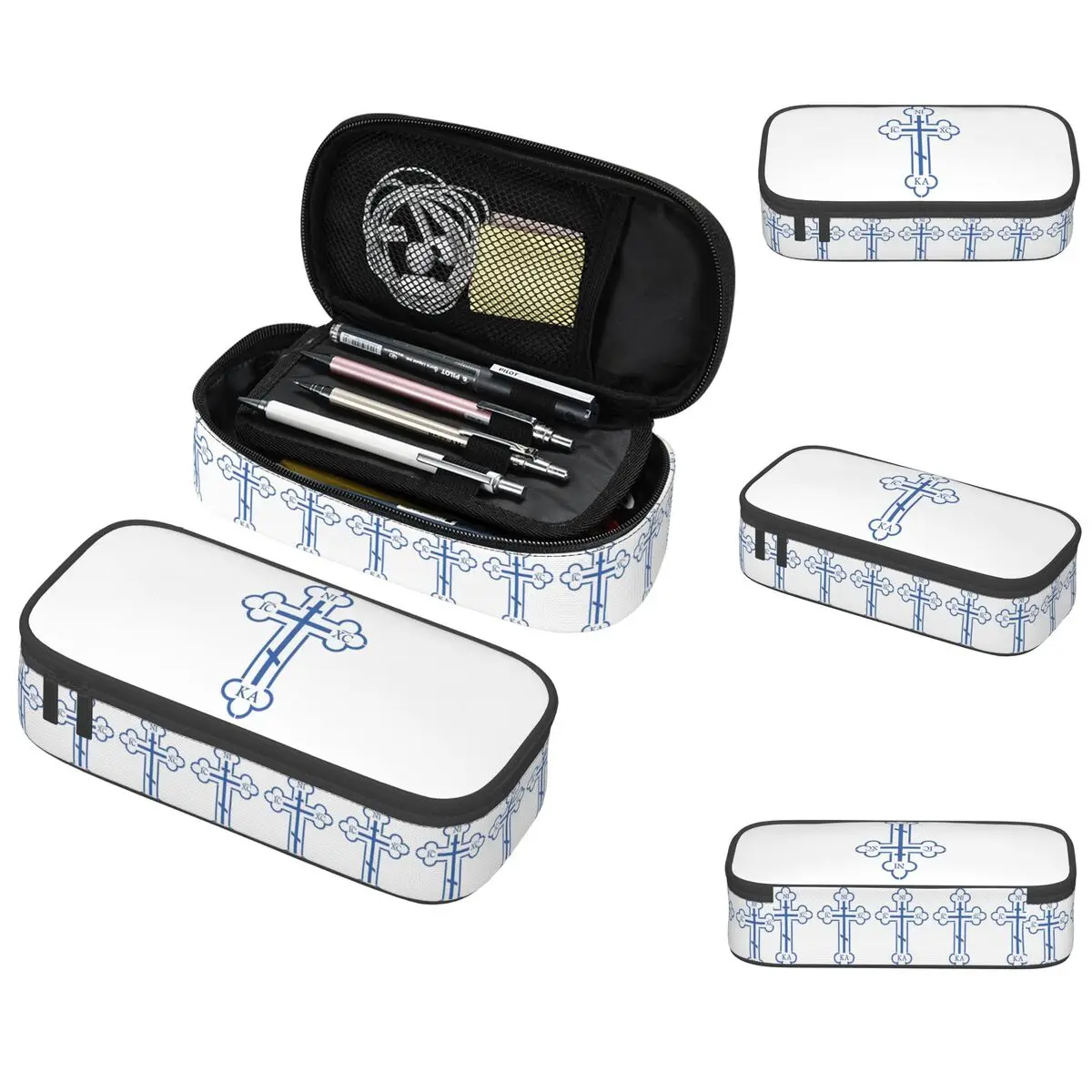 

Russian Orthodox Cross Print Pencil Case for Kids School Pen Box Pencil Bag Stationery Supplies Pen Holder Bag