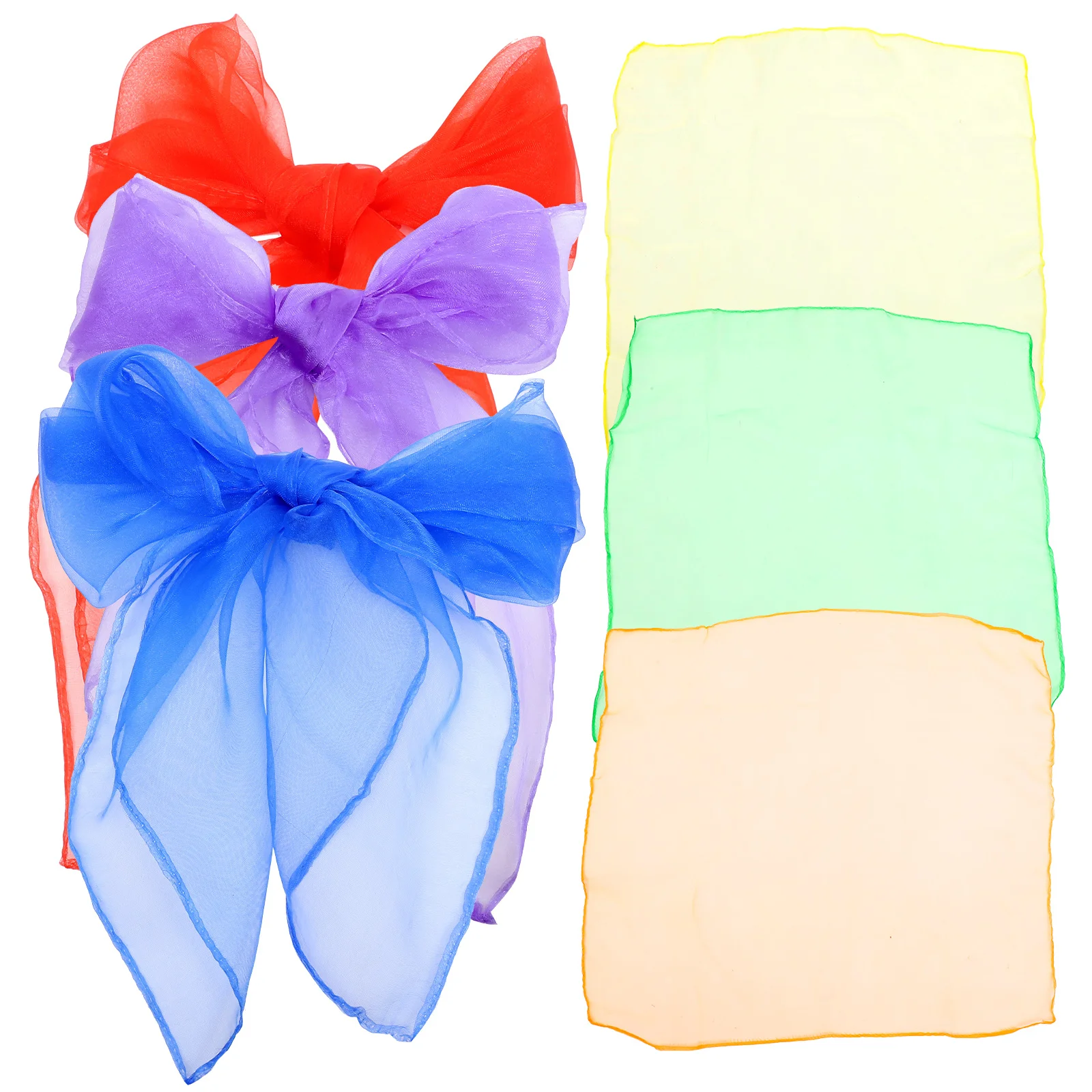 

12Pcs Dance Scarves Square Juggling Scarves Soft Silk Feel Performance Accessories Stage Performance Props